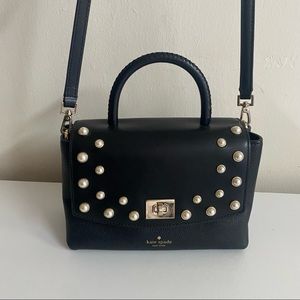 Kate Spade Black Crossbody Bag with Pearl Accents